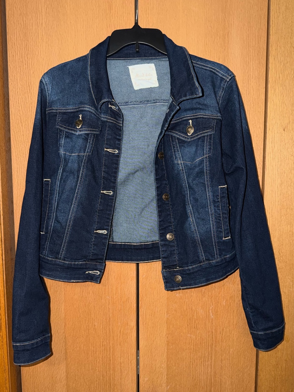 Cropped Dark Blue Jean Jacket